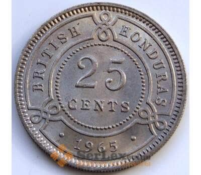 Монета Гондурас Британский 25 центов 1965 КМ29 UNC арт. С04955