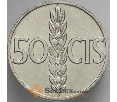 Монета Испания 50 сентимо 1966 КМ795 UNC Франко (J05.19) арт. 17011
