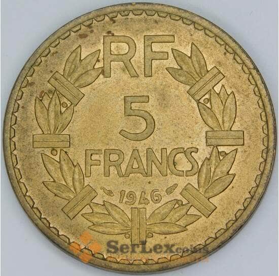 Франция 5 франков 1946 КМ888а aUNC арт. 56944