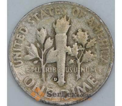 США дайм 10 центов 1952 D КМ195 F арт. 56854