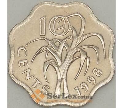Монета Свазиленд 10 центов 1998 КМ49 UNC (J05.19) арт. 18160