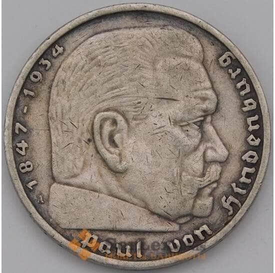 Германия 5 марок (рейхсмарок) 1935 А КМ86 VF Серебро  арт. 37154
