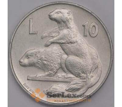 Сан-Марино монета 10 лир 1975 КМ43 UNC Фауна арт. 42306
