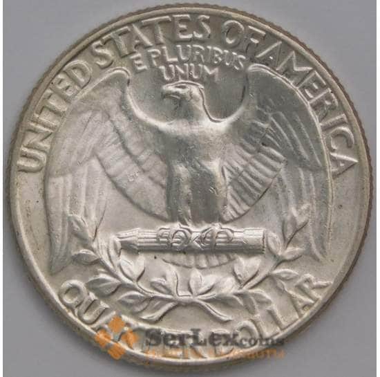 США 1/4 доллара 1964 КМ164 UNC штемпельный блеск арт. 39867