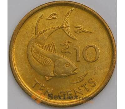 Сейшельские острова монета 10 центов 1990 КМ48 UNC арт. 42183