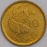Сейшельские острова монета 10 центов 1990 КМ48 UNC арт. 42183