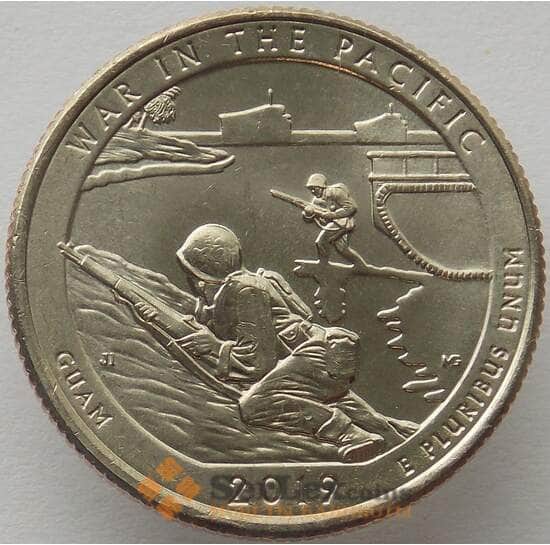 США 25 центов 2019 UNC 48 парк Война в Тихом океане UNC P арт. 15541