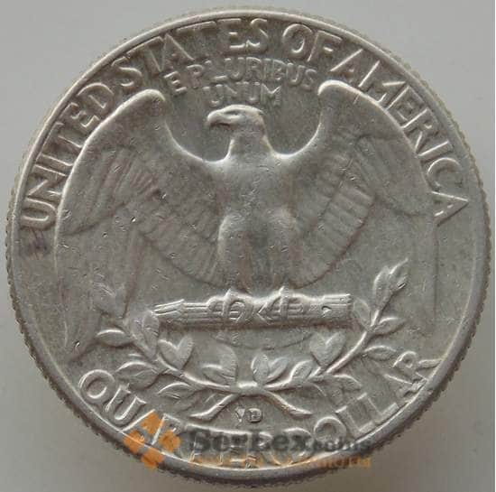 США 25 центов квотер 1964 D KM164 XF арт. 12507