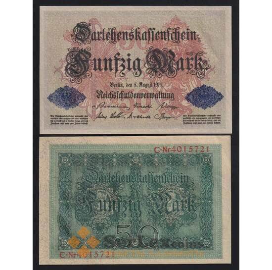 Германия 50 марок 1914 Р49b aUNC арт. 53980