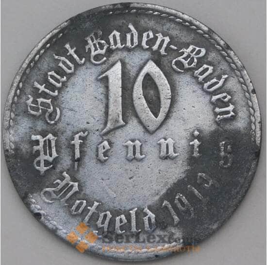 Германия Нотгельд 10 пфеннигов 1919 Баден-Баден арт. 23650