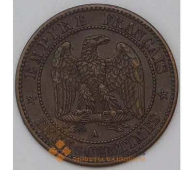 Монета Франция 2 сантима 1862 А КМ796 XF+ арт. 22720