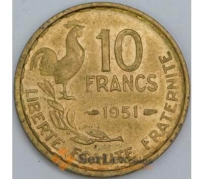 Франция 10 франков 1951 КМ915.1 AU-aUNC арт. 57336