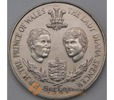 Монета Гернси 25 пенсов 1981 КМ36 BU Королевская Свадьба арт. 28044