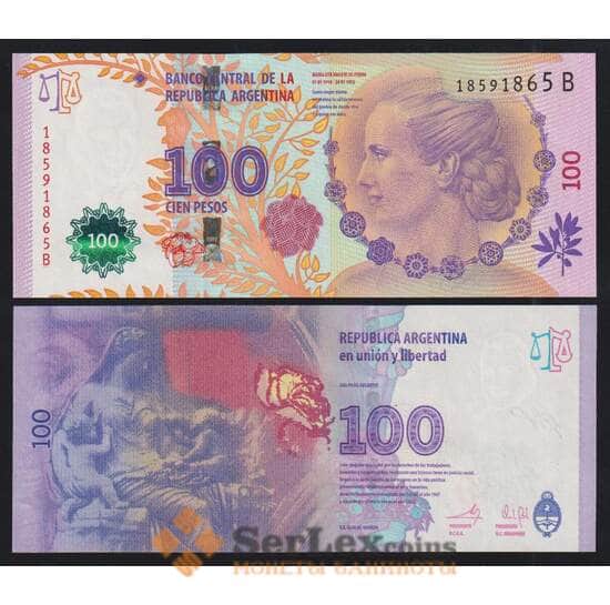 Аргентина 100 песо 2012 Р358b(1) UNC Ева Перон арт. 51855