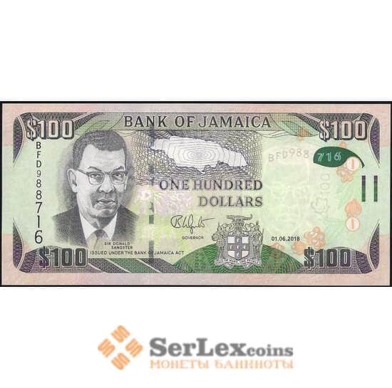 Ямайка 100 долларов 2018 Р95 UNC арт. 31294
