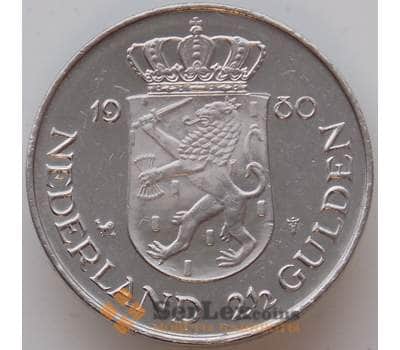 Монета Нидерланды 2 1/2 гульдена 1980 КМ201 XF Коронация королевы Беатрикс арт. 13112