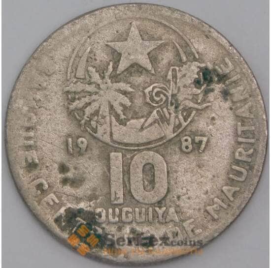 Мавритания монета 10 угий 1987 КМ4 VG арт. 44742