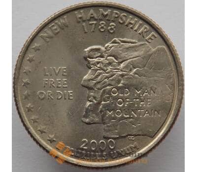 Монета США 25 центов 2000 P КМ308 UNC Нью Гемпшир (J05.19) арт. 16727