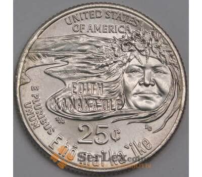Монета США 25 центов 2023 D №7 Женщины Эдит Канакаоле арт. 40819