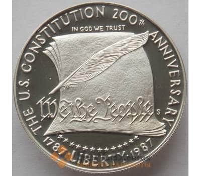 Монета США 1 доллар 1987 КМ220 Proof Серебро Конституция (J05.19) арт. 15273