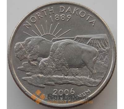 Монета США 25 центов 2006 P XF Северная Дакота арт. 11553