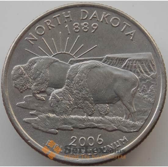 США 25 центов 2006 P XF Северная Дакота арт. 11553