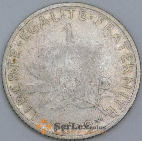 Франция 1 франк 1899 КМ844 VG арт. 56825
