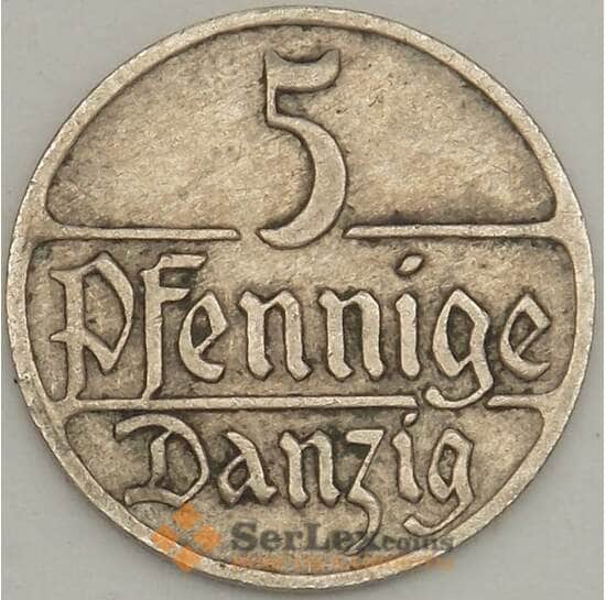Данциг 5 пфеннигов 1923 КМ142 VF (n17.19) арт. 21608