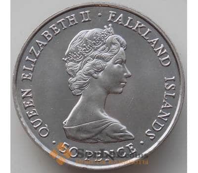 Монета Фолклендские острова 50 пенсов 1980 КМ15 BU 80 лет со дня рождения Королевы Матери арт. 13164
