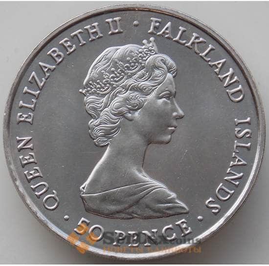 Фолклендские острова 50 пенсов 1980 КМ15 BU 80 лет со дня рождения Королевы Матери арт. 13164
