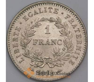 Монета Франция 1 франк 1992 КМ1004 UNC 200 лет Французской Республике  арт. 15283