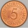 Маврикий 5 центов 2007 КМ52 UNC арт. 56404