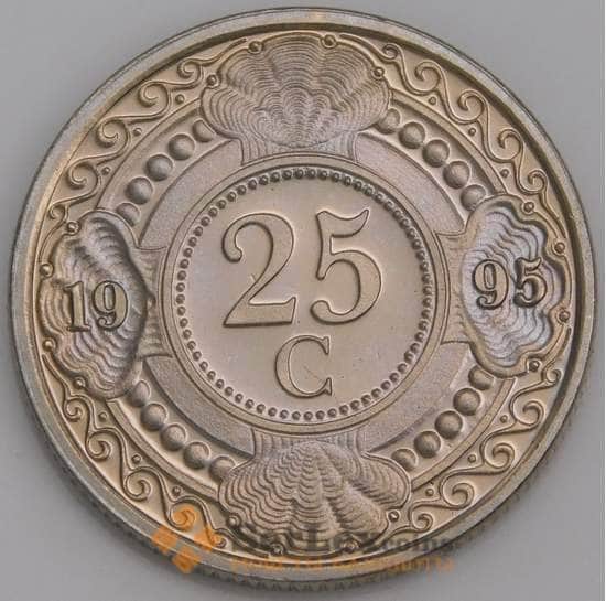 Нидерландские Антиллы монета 25 центов 1995 КМ35 BU арт. 46193