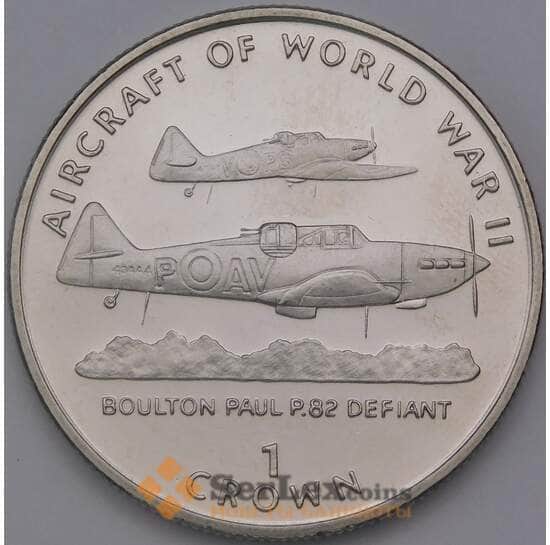 Мэн остров 1 крона 1995 КМ516 Boulton Paul P.82 арт. 36790