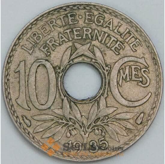 Франция 10 сантимов 1935 КМ866a XF  арт. 57024