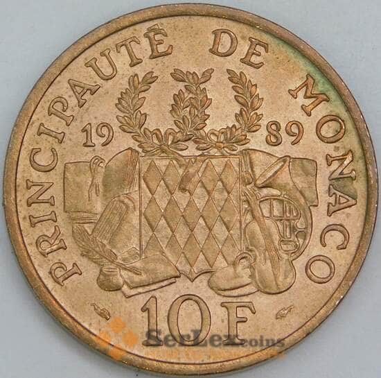 Монако 10 франков 1989 UC208 aUNC 25-я годовщина - Смерть Принца Пьера арт. 56523