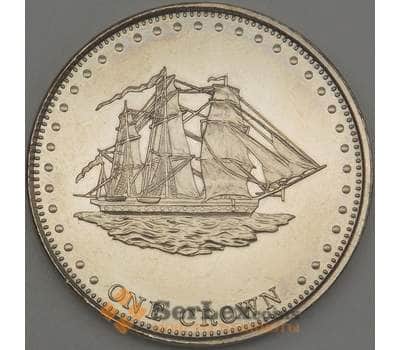 Монета Тристан-да-Кунья 1 крона 2008 BU Корабль Столтенхоф (ОС) арт. 21487