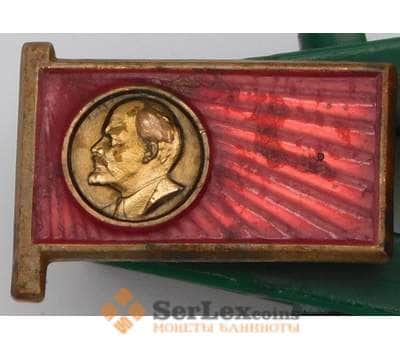 Значок Ленин флаг депутатский тяжелый ЛМД арт. 37259