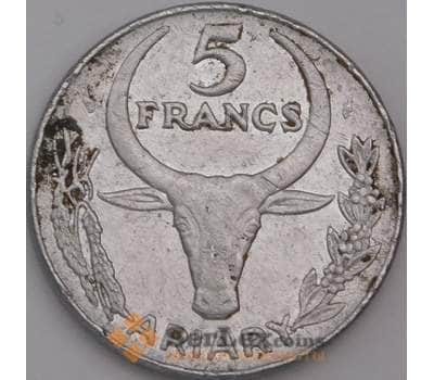 Мадагаскар монета 5 франков 1989 КМ10  VF арт. 44704