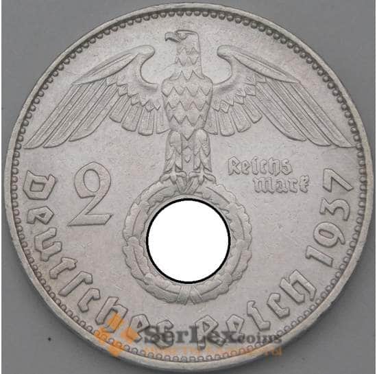 Германия 2 марки 1937 D КМ93 XF арт. 22207