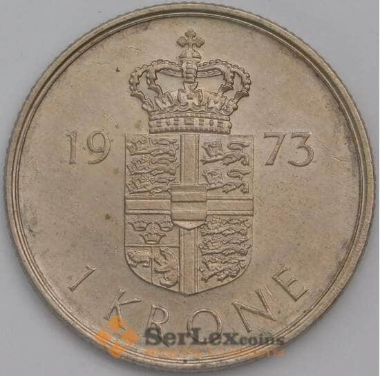 Дания 1 крона 1973 КМ862 AU арт. 38918