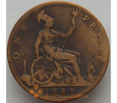 Монета Великобритания 1 пенни 1883 КМ755 F (J05.19) арт. 16018