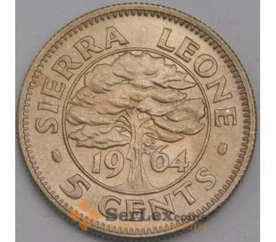 Сьерра-Леоне монета 5 центов 1964 КМ18 UNC арт. 43054