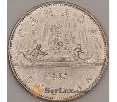 Монета Канада 1 доллар 1980 КМ120.1 XF Каноэ (n17.19) арт. 21681