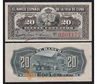 Куба 20 сентаво 1897 Р53 UNC арт. 52675