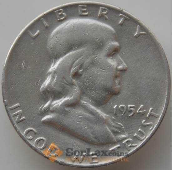 США 1/2 доллара 1954 D КМ199 VF арт. 12382