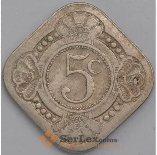 Нидерланды монета 5 центов 1914 КМ153 VF арт. 43300