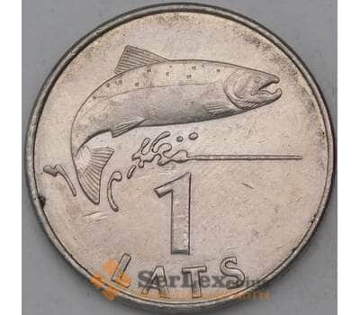 Монета Латвия 1 лат 2008 КМ12 XF Лосось арт. 28462