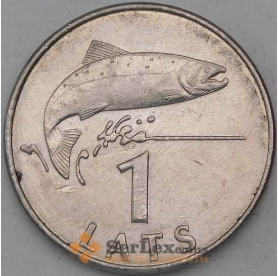 Латвия монета 1 лат 2008 КМ12 XF Лосось арт. 28462