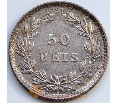 Монета Португалия 50 рейс 1889 КМ506.2 XF Серебро арт. С04961